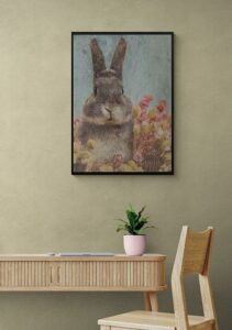Floral Bunny - Art By Mariann